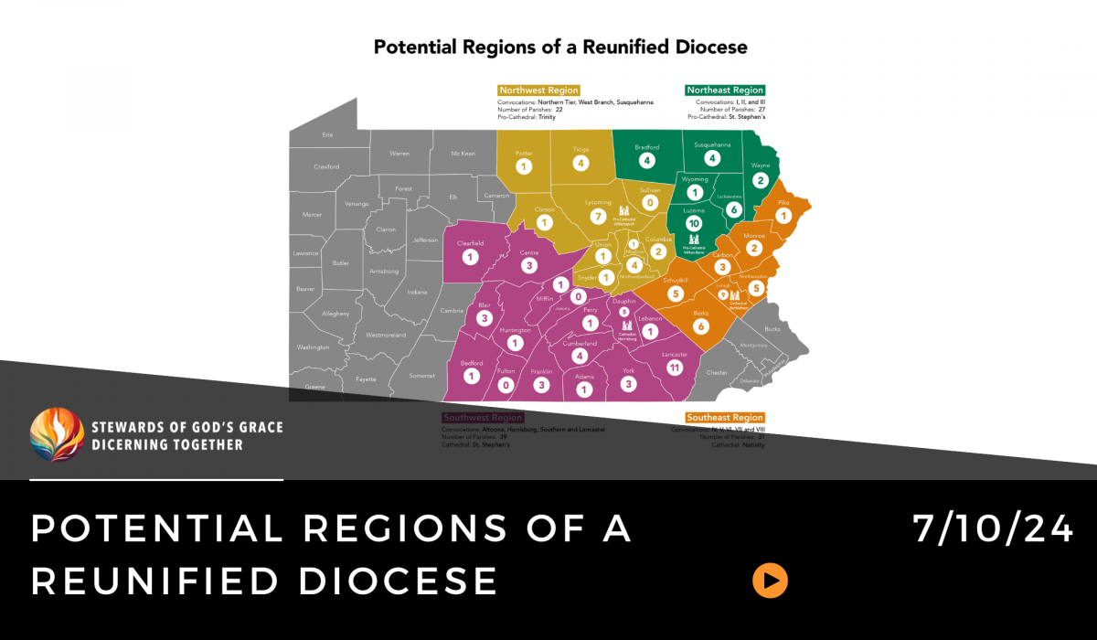 A map of PA and its Possible Regions of Unified Diocese